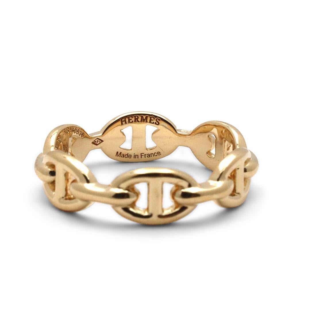 hermes chaine d'ancre ring yellow gold