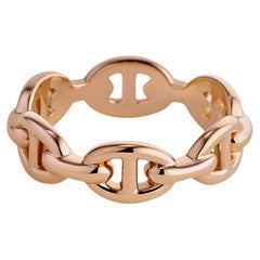 Hermes Chaine d'Ancre Enchainee Ring Small Model 18k Rose Gold 51