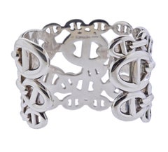 Hermes Chaine D'Ancre Enchainee Silver Cuff Bracelet