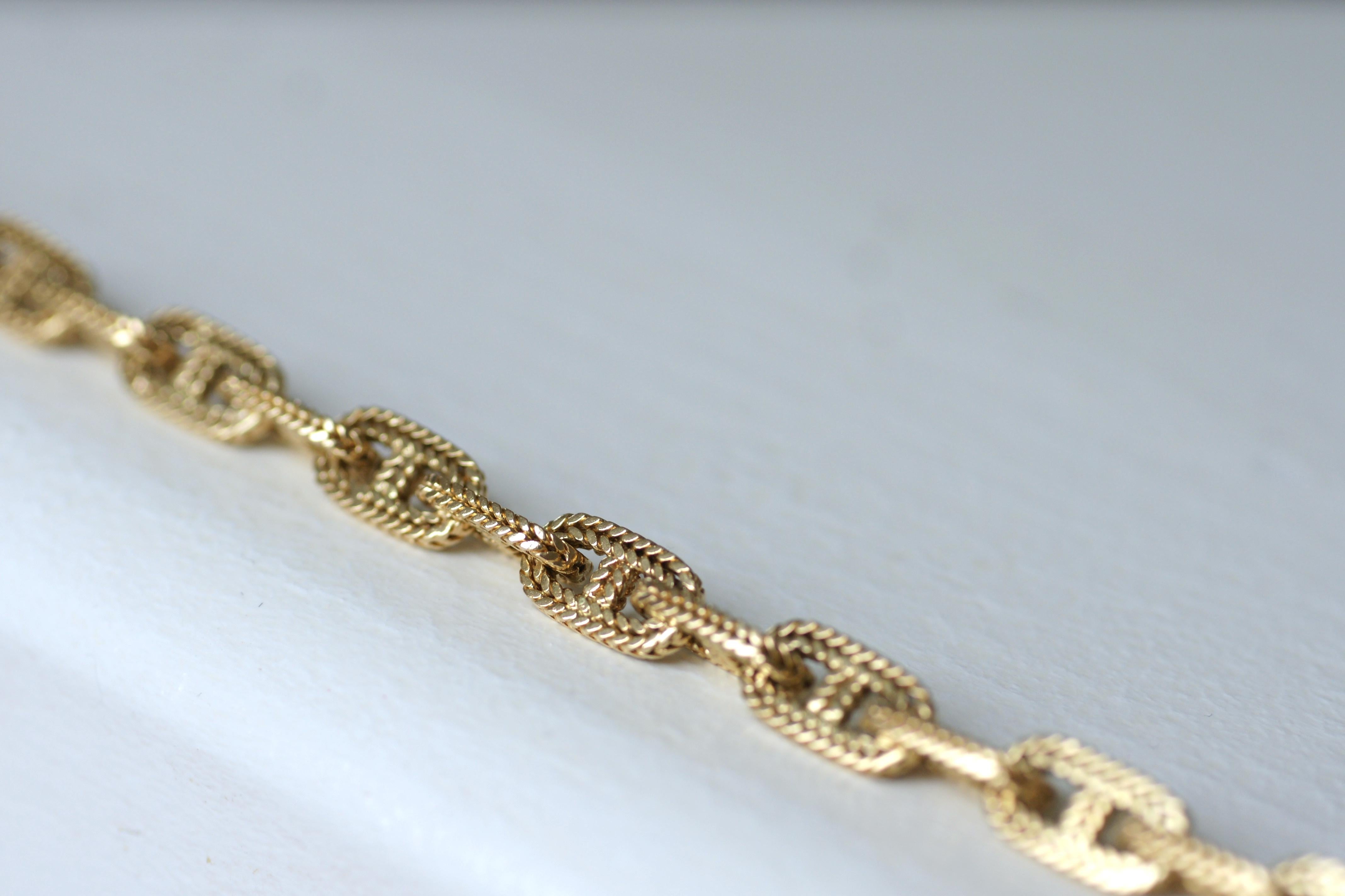Hermès Chaîne d'Ancre Gold Bracelet By Georges Lenfant In Excellent Condition For Sale In PARIS, FR