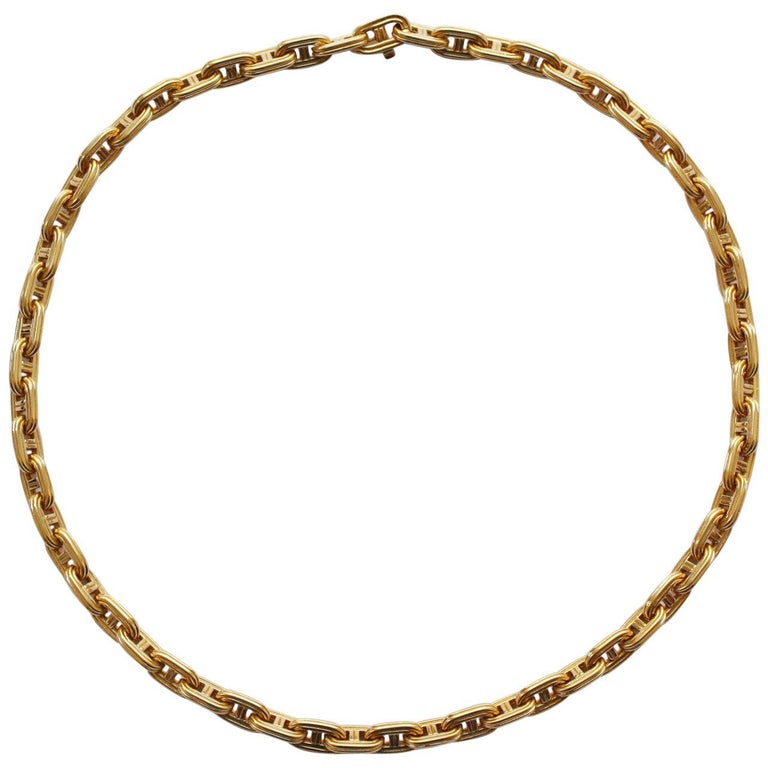 Hermès Chaîne d’ancre Gold Necklace at 1stDibs | hermes gold necklace
