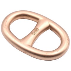 Hermes Chaine D'Ancre Gold-Ton Schal Ring