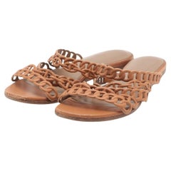 Hermès Chaîne d'Ancre Leather Sandal Brown