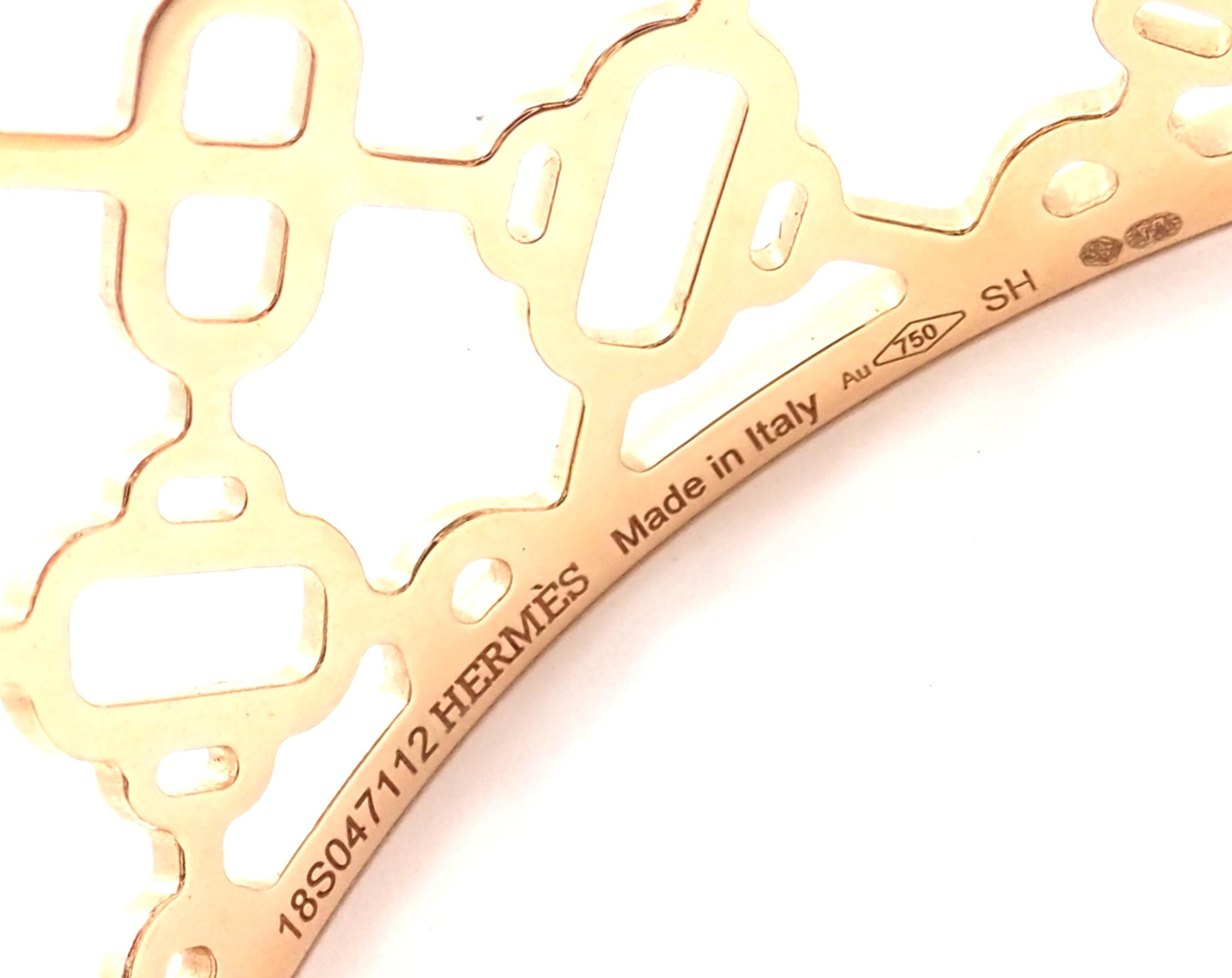 Women's or Men's Hermes Chaine d'Ancre Passerelle Cuff Rose Gold Bangle Bracelet