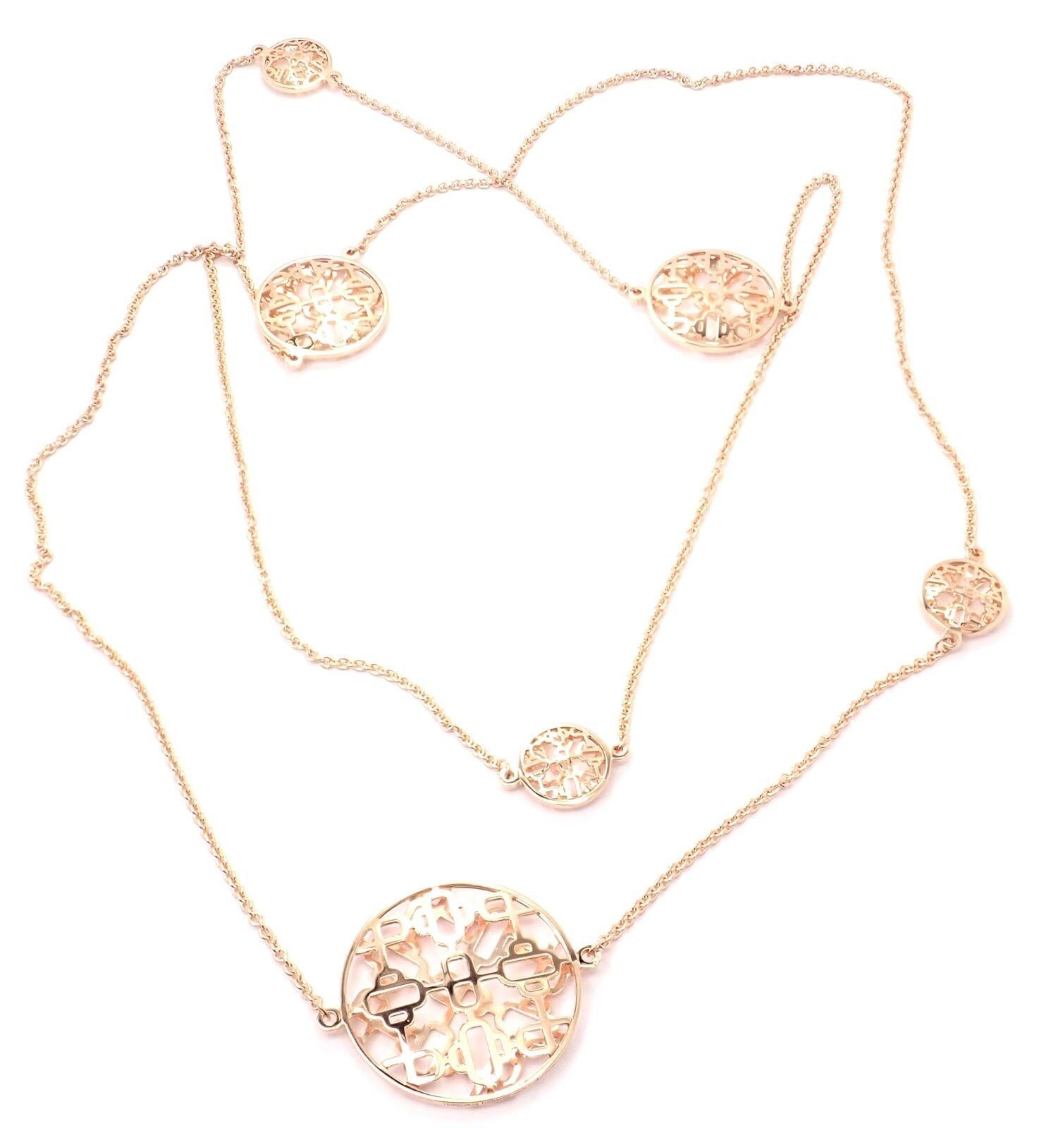 18k Rose Gold d'Ancre Passerelle Long Necklace by Hermes. 
Details: 
Length: 47