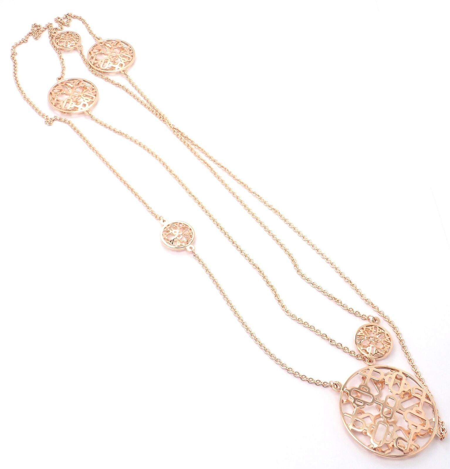 Hermes Chaine d'Ancre Passerelle Rose Gold Long Necklace 1