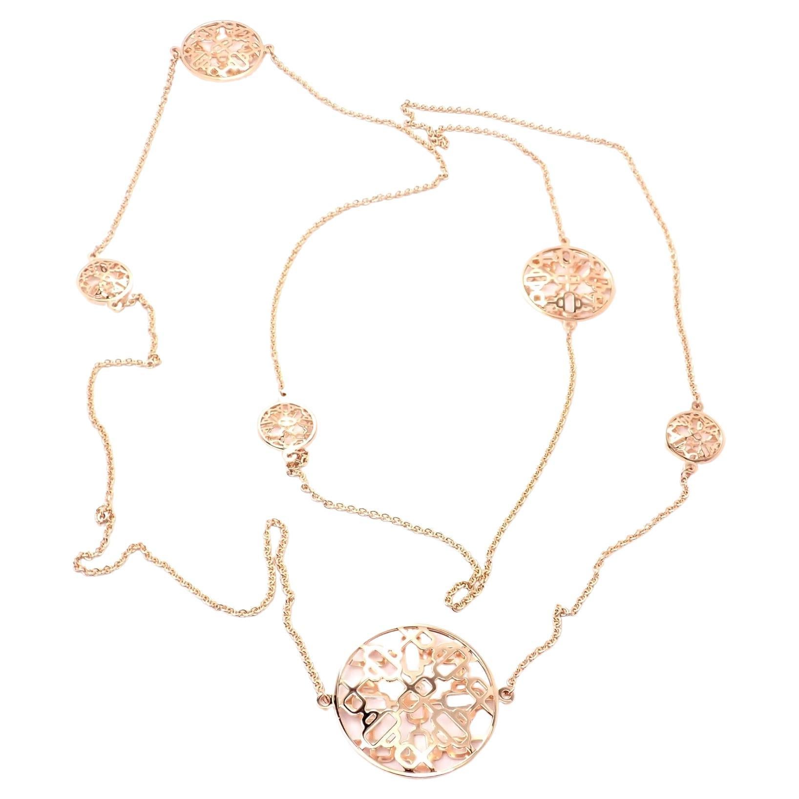 Hermes Chaine d'Ancre Passerelle Rose Gold Long Necklace