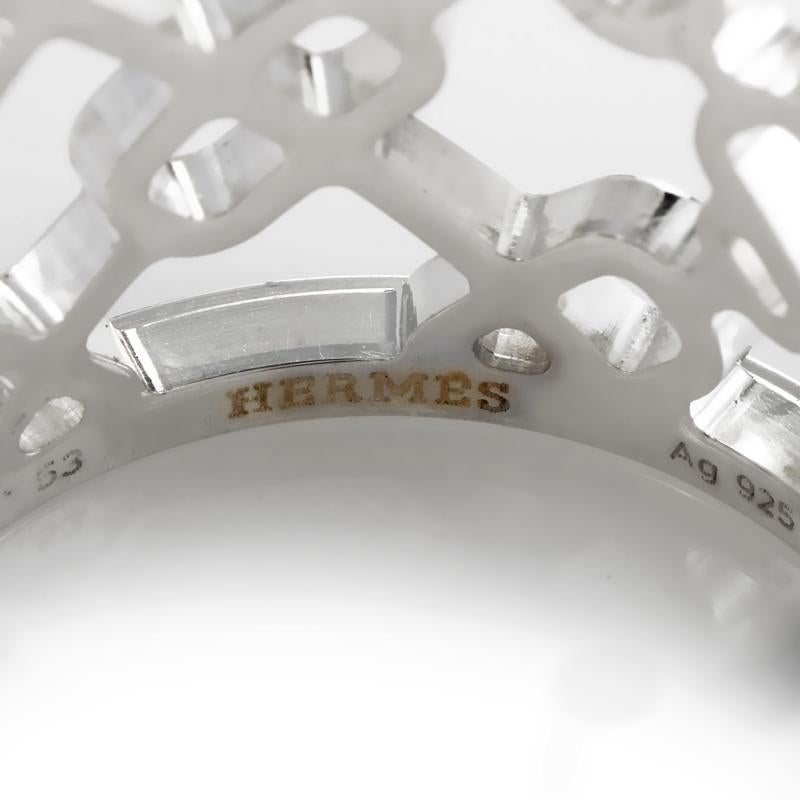 Women's Hermès Chaine d'Ancre Passerelle Silver Band Ring H106562B