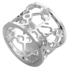 Hermès Chaine d'Ancre Passerelle Silver Band Ring H106562B