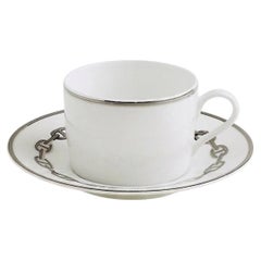 Tazza da tè e piattino Hermes Chaine d'Ancre Platine