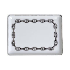 Hermes Chaine D'Ancre Platinum Tray Sushi Plate Porcelain