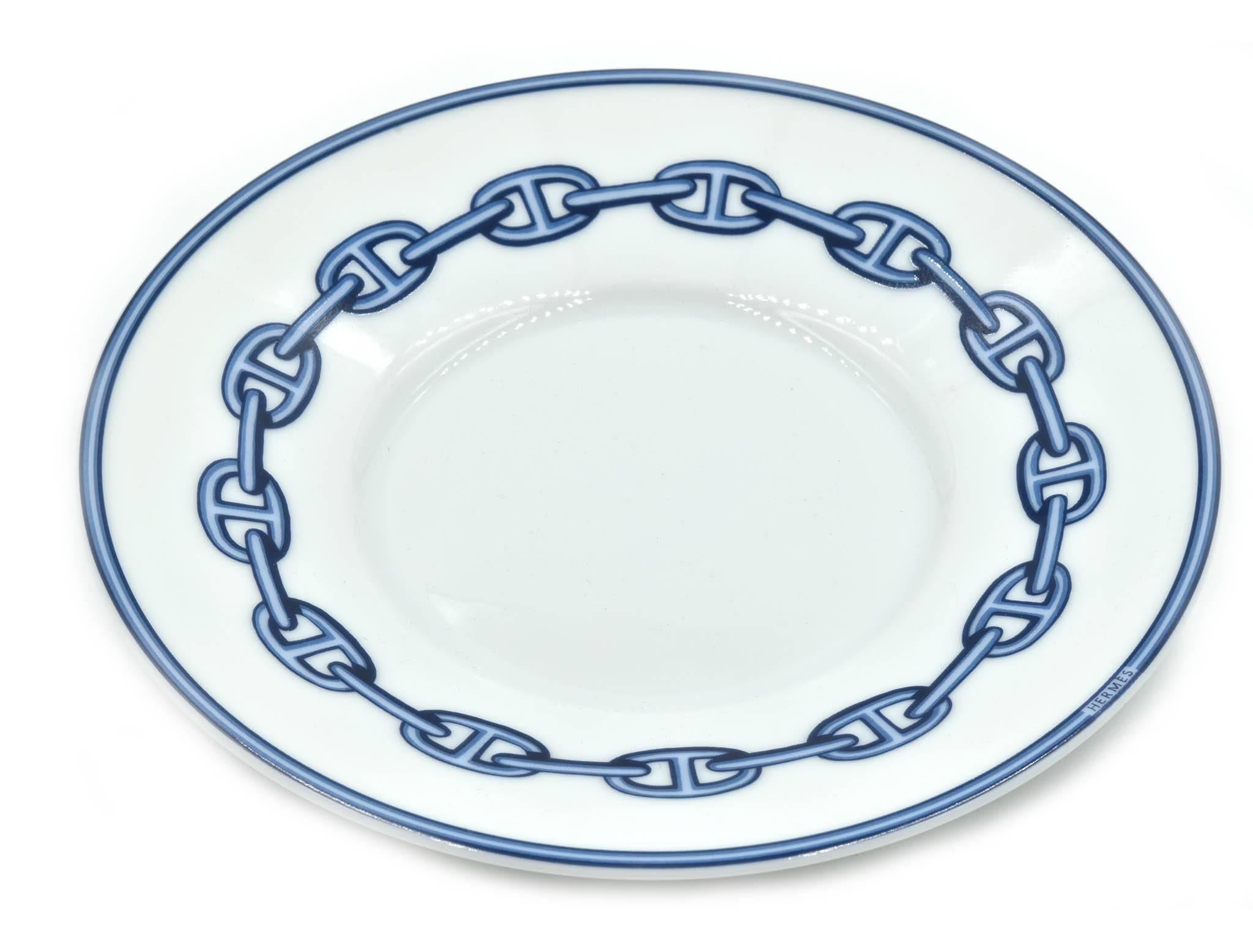Hermes Chaine D’Ancre Porcelain Cup and Plate Set In New Condition In Scottsdale, AZ