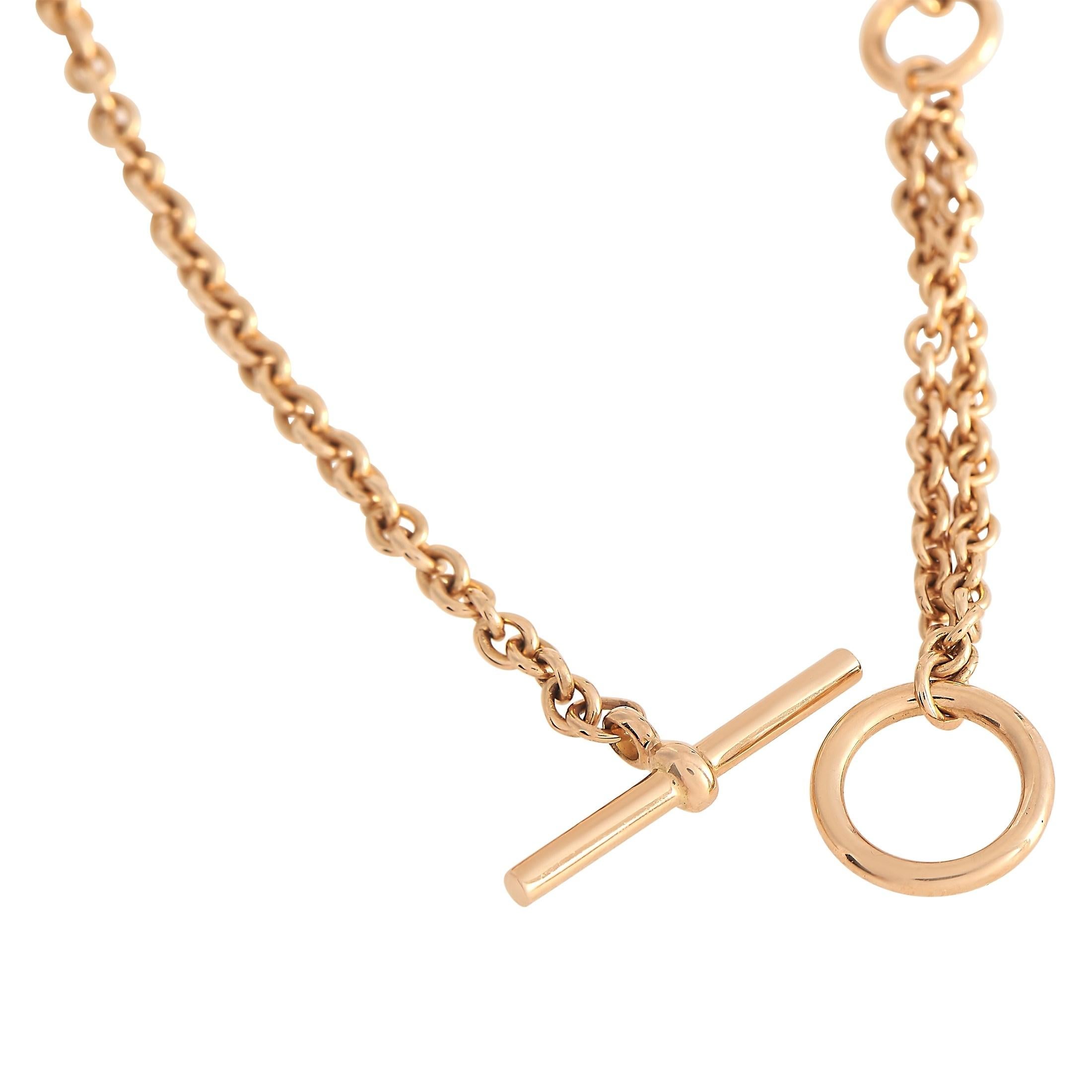Hermès Chaine d'Ancre Punk 18K Rose Gold Diamant-Armband (Rundschliff)