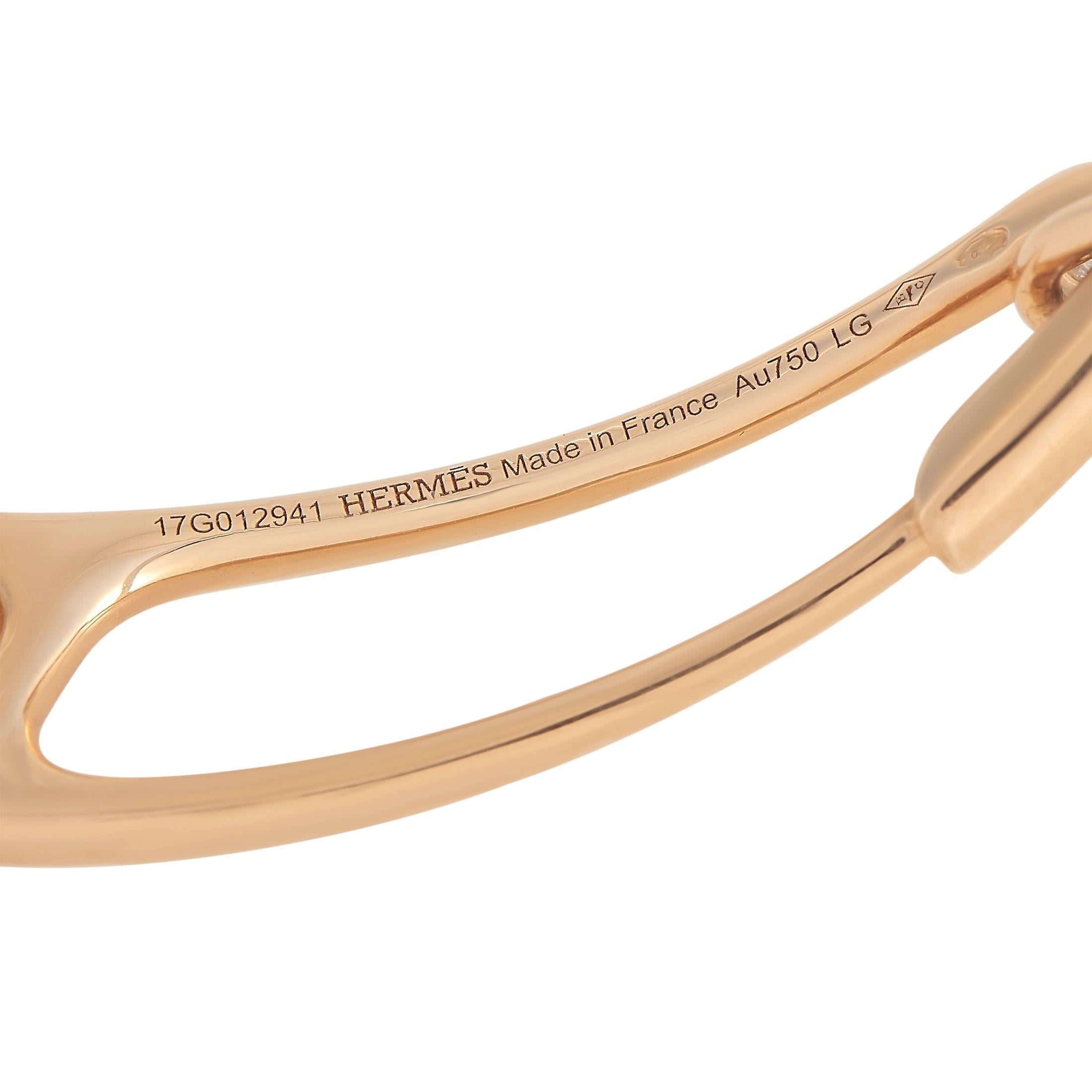Hermès Chaine d'Ancre Punk 18K Rose Gold Diamant-Armband im Zustand „Hervorragend“ in Southampton, PA