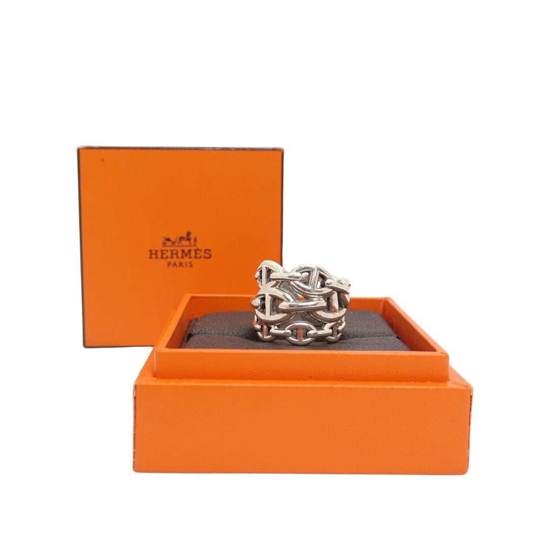 Hermes Chaîne d’Ancre ring, Hermès, 925 Silver In Excellent Condition In VALLADOLID, ES