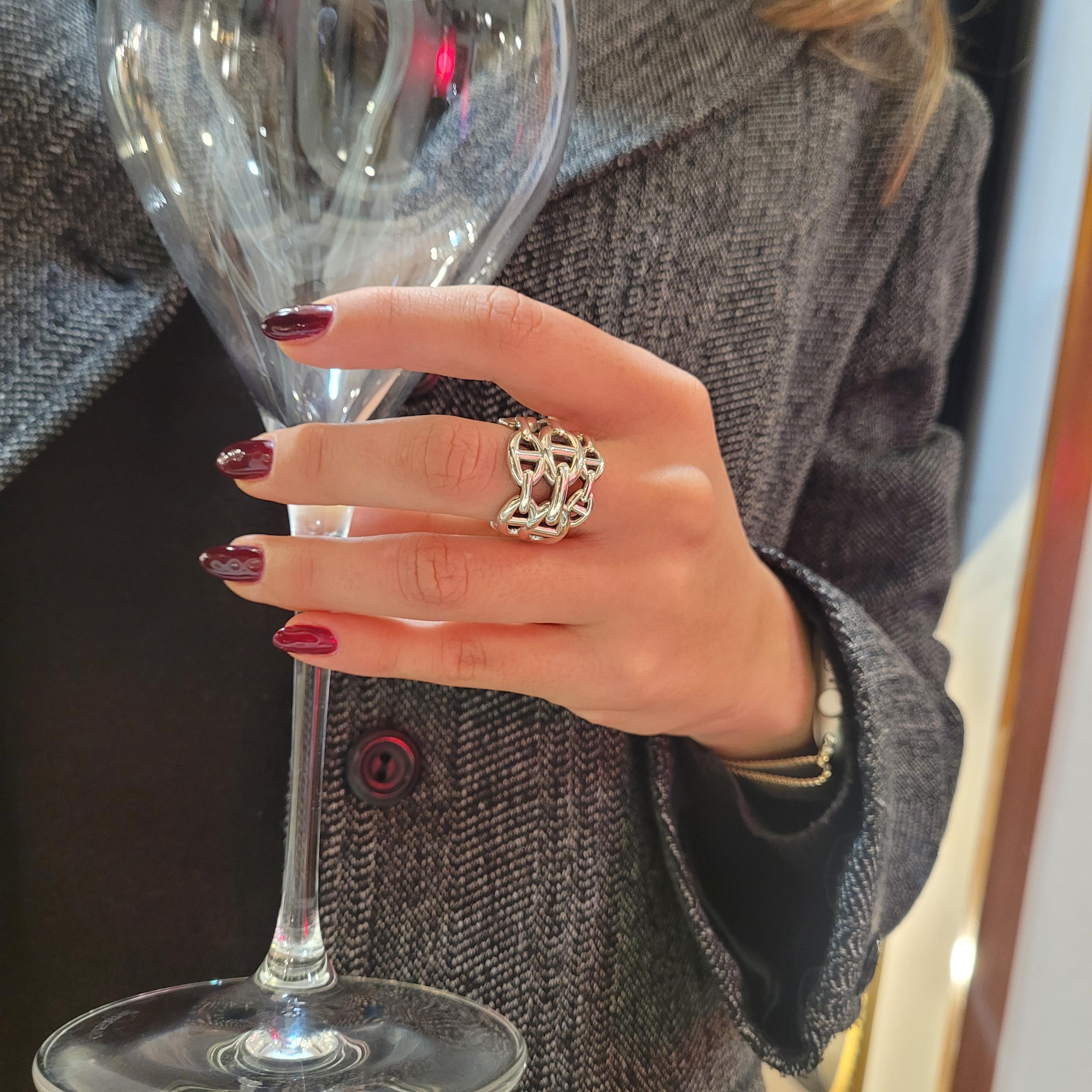 Women's or Men's Hermes Chaîne d’Ancre ring, Hermès, 925 Silver