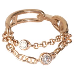 Hermès Chaine d'ancre Ring in 18K 18K Rose Gold 0.1 CTW