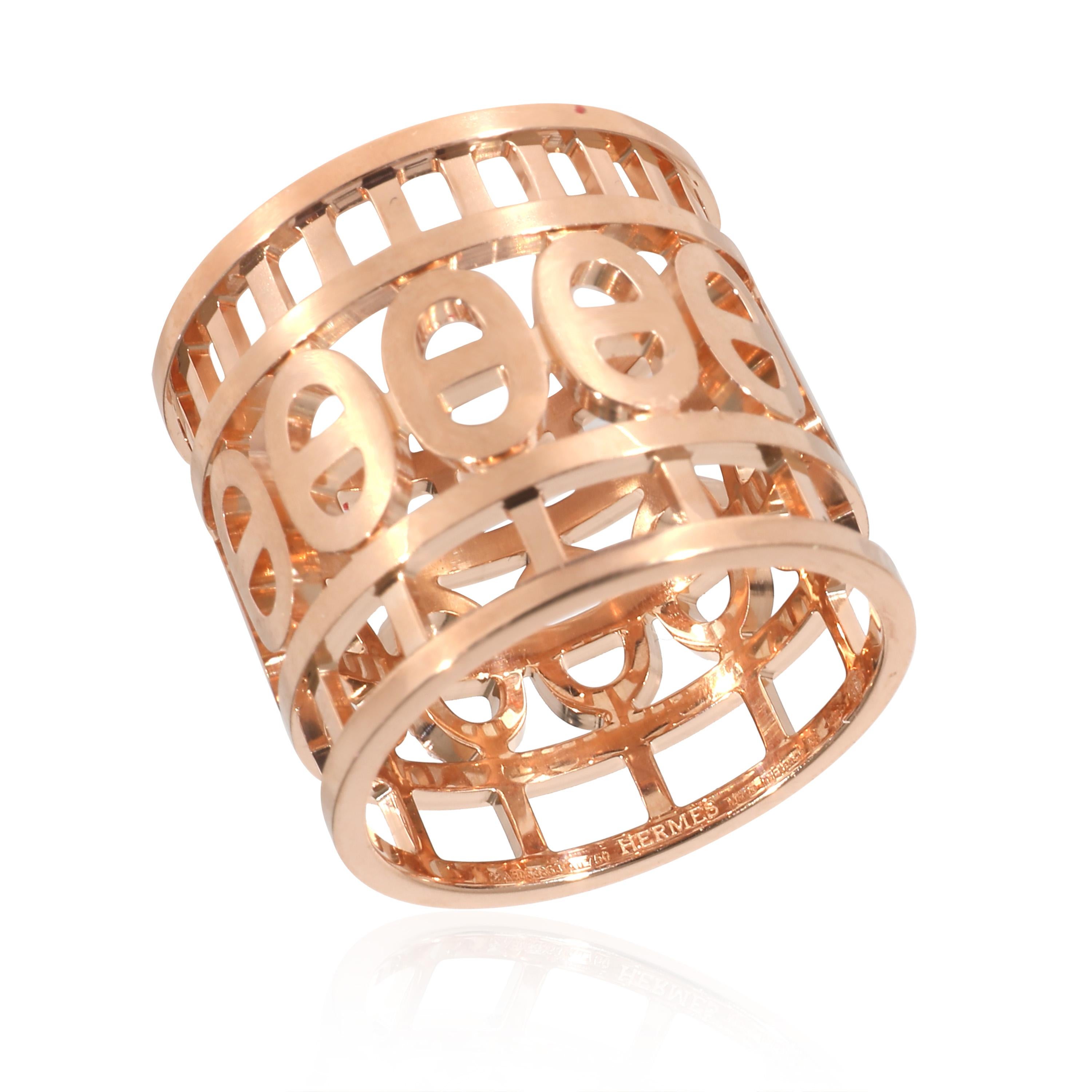 Hermès Chaine D'Ancre Ring in 18K Rose Gold In Excellent Condition For Sale In New York, NY