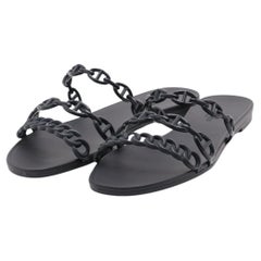 Hermès Chaîne d'Ancre Sandalo Rivage in gomma Donna Nero