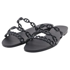 Hermès Chaîne d'Ancre  Rivage Rubber Sandal Ladies Black