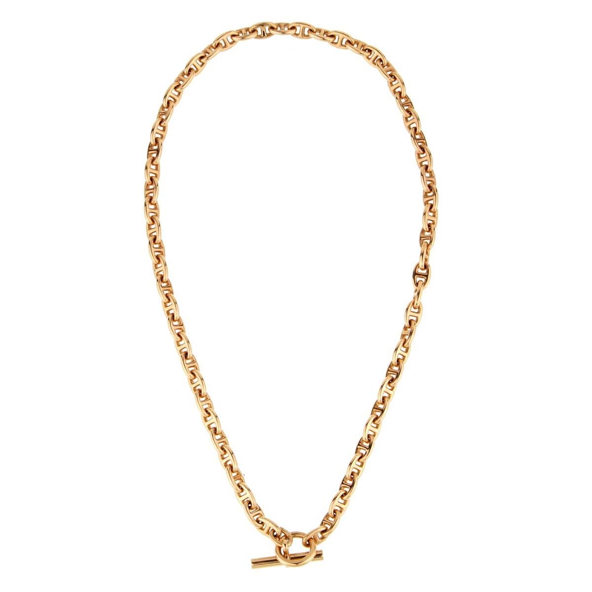 Hermes Chaine D'Ancre Rose Gold Necklace