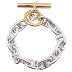 Vintage Hermès 'Chaîne d'Ancre' Silver and Gold Bracelet
