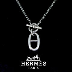 Hermès Chaine D’Ancre Silver Chain Pendant Necklace