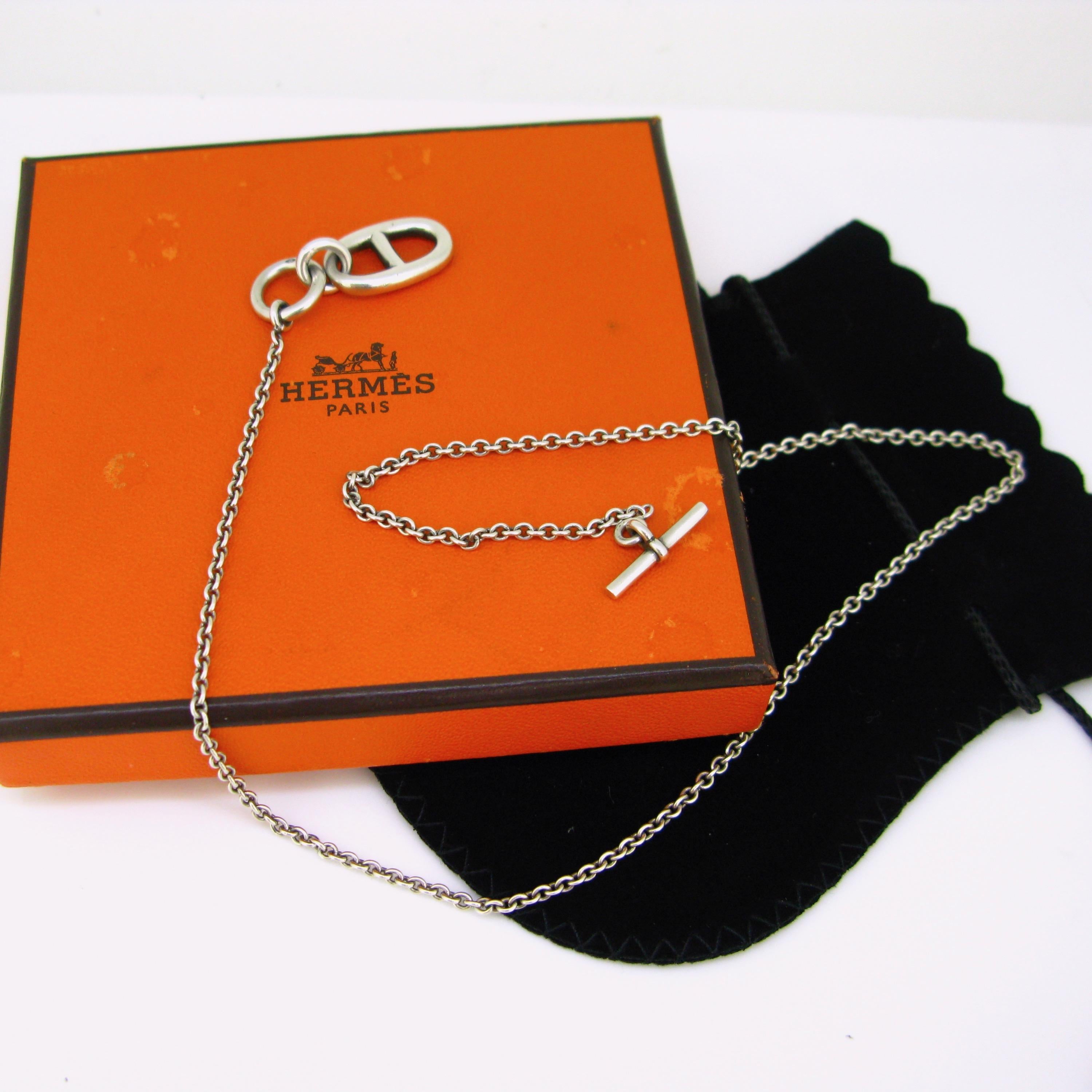 hermes necklace silver