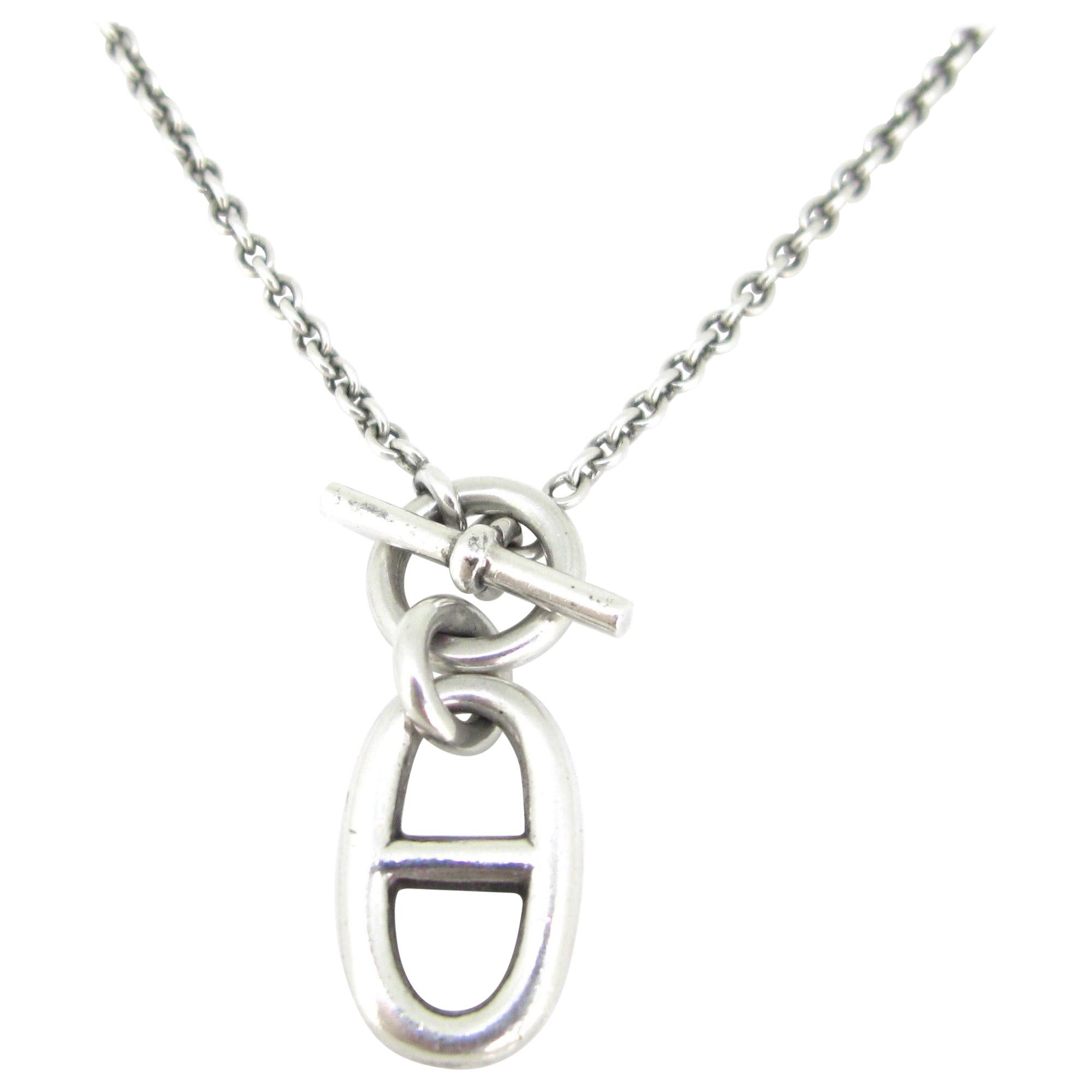 Hermès Chaine D’Ancre Silver Chain Pendant Necklace
