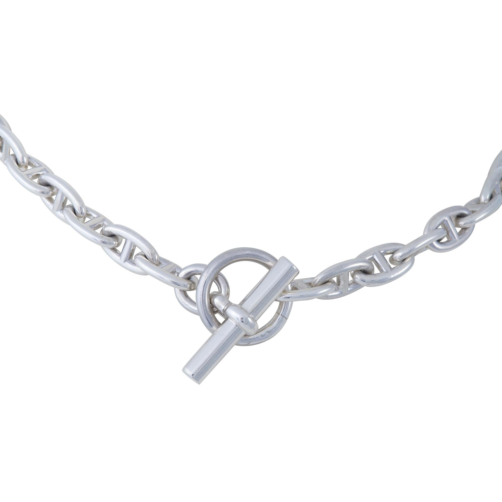 Hermès 'Chaîne d'ancre' Silber Halskette, kleines Modell (Zeitgenössisch)