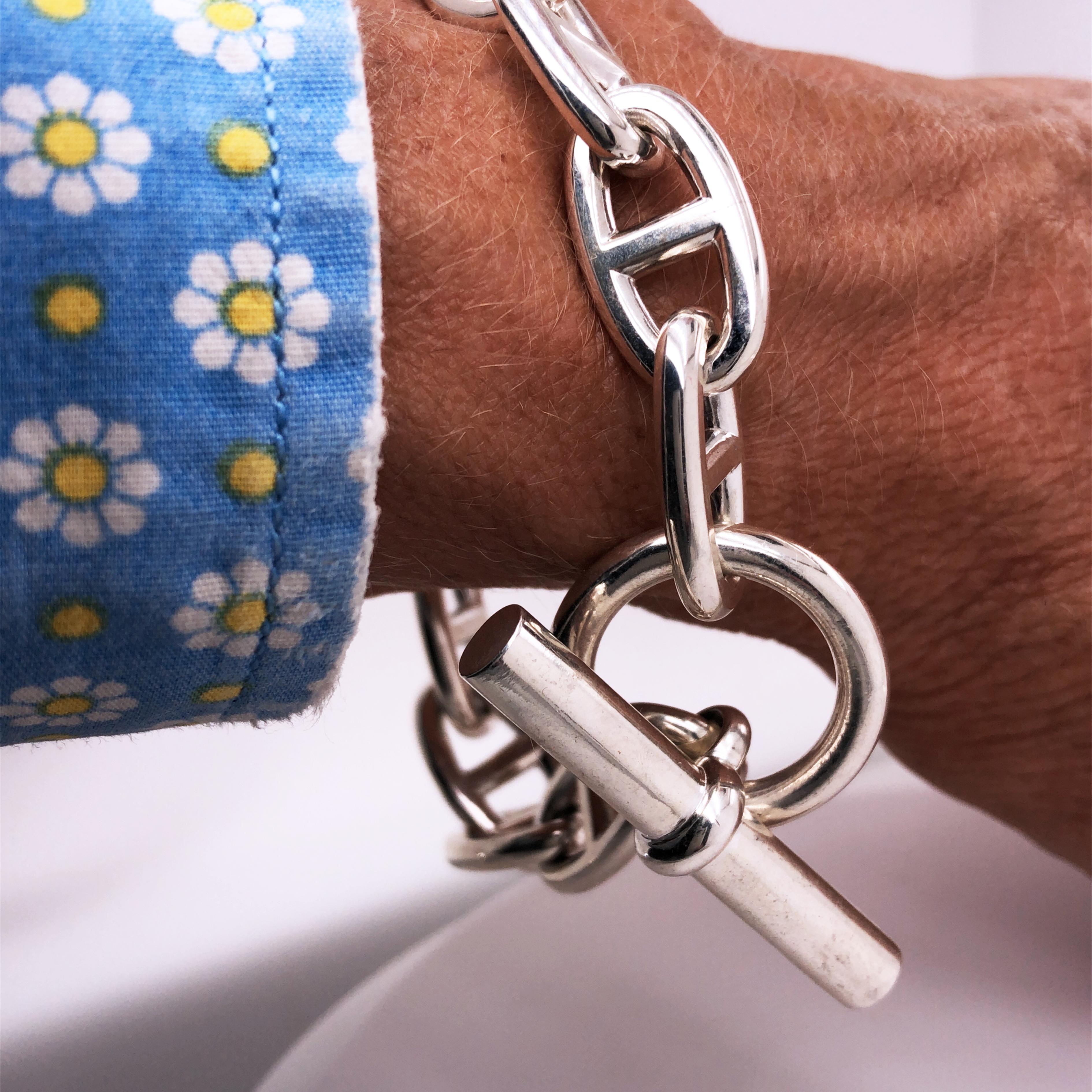 Contemporary Hermès Chaine d'Ancre Sterling Silver Bracelet, circa 2010
