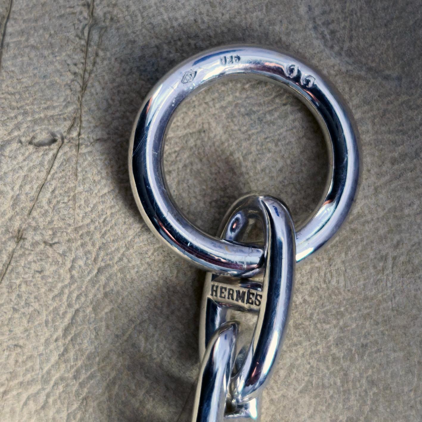 Hermès Chaine D'ancre Sterling Silver Female Bracelet, circa 1995 en venta 8