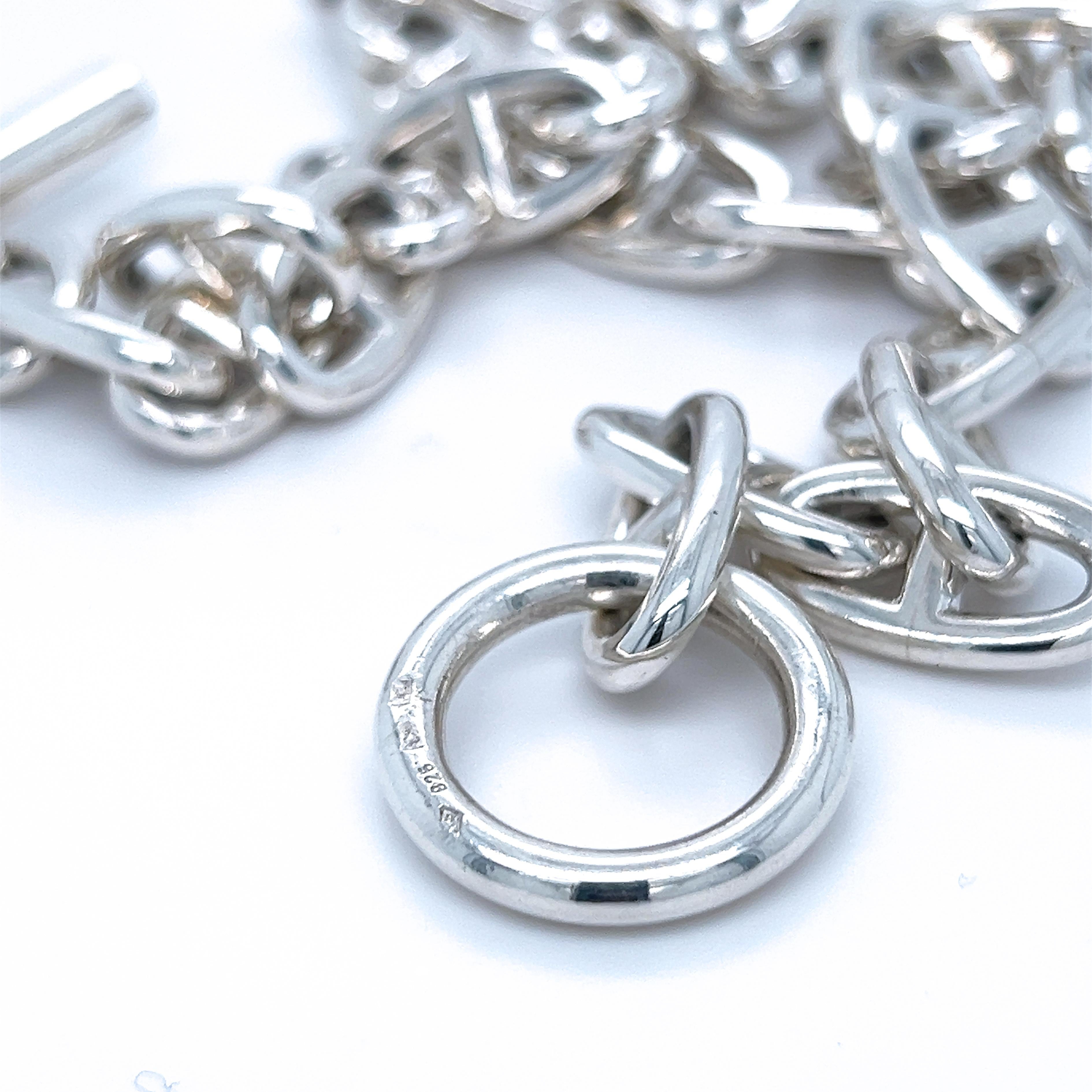 Hermès Chaine D'ancre Sterling Silver Necklace, circa 1995 In Excellent Condition In Valenza, IT
