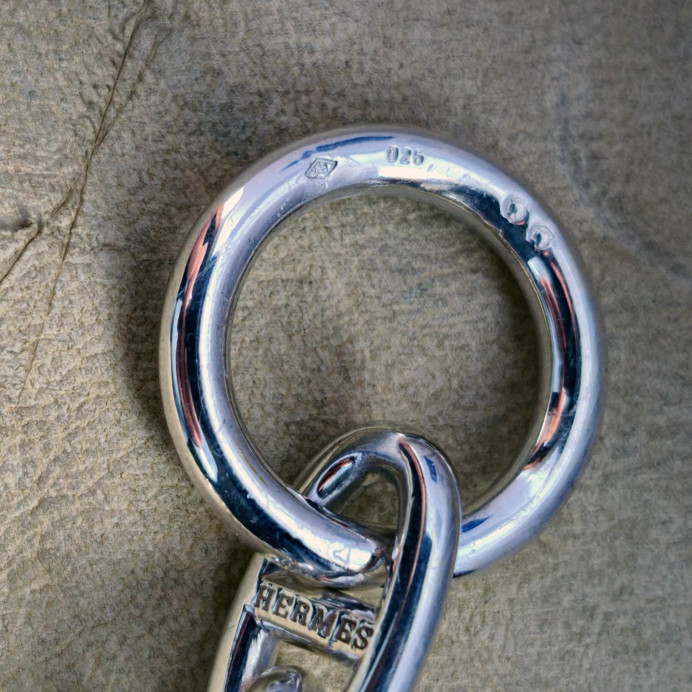 Hermès Chaine D'ancre Sterling Silber Halskette, um 1995 für Damen oder Herren im Angebot