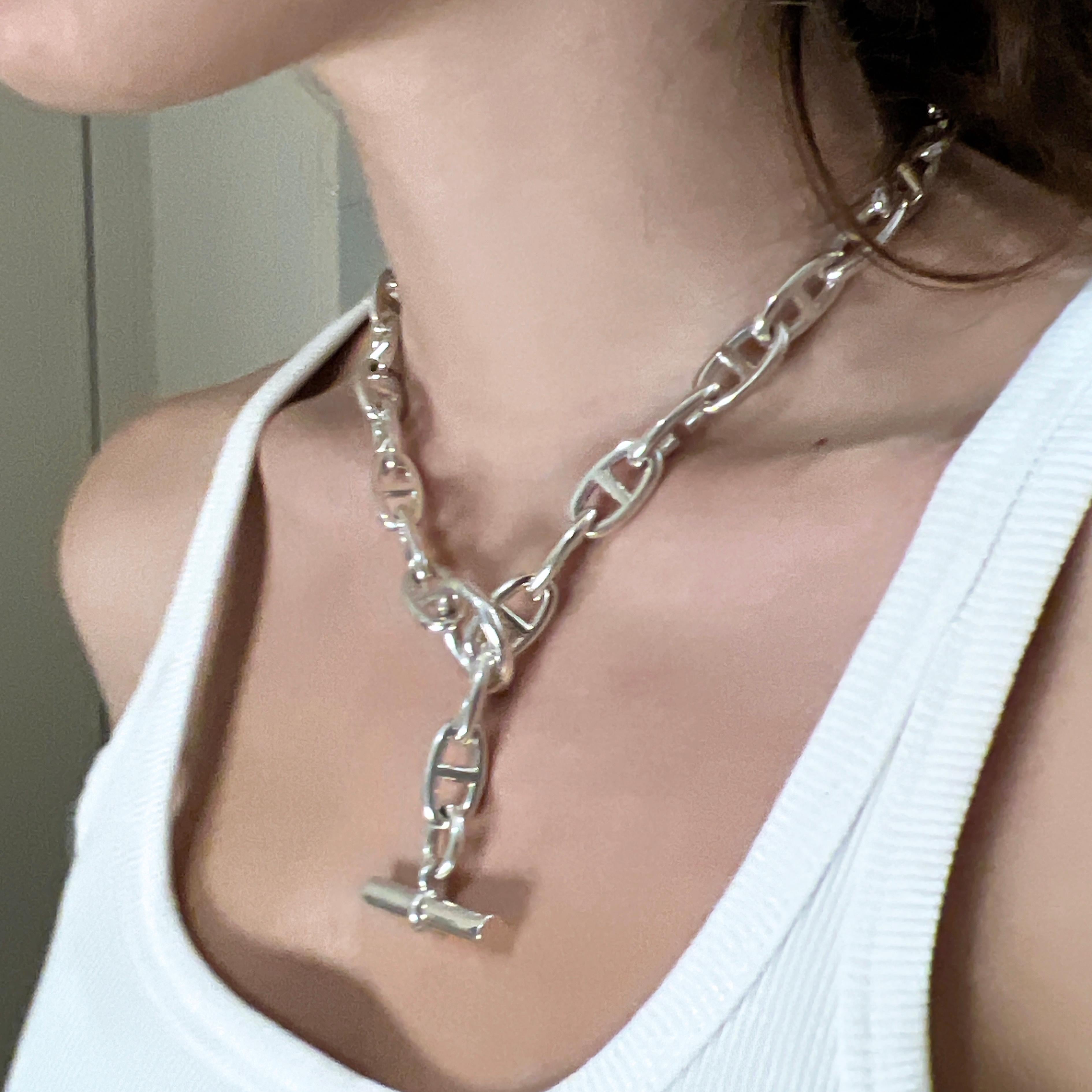 Contemporary Hermès Chaine D'ancre Sterling Silver Necklace, circa 1995