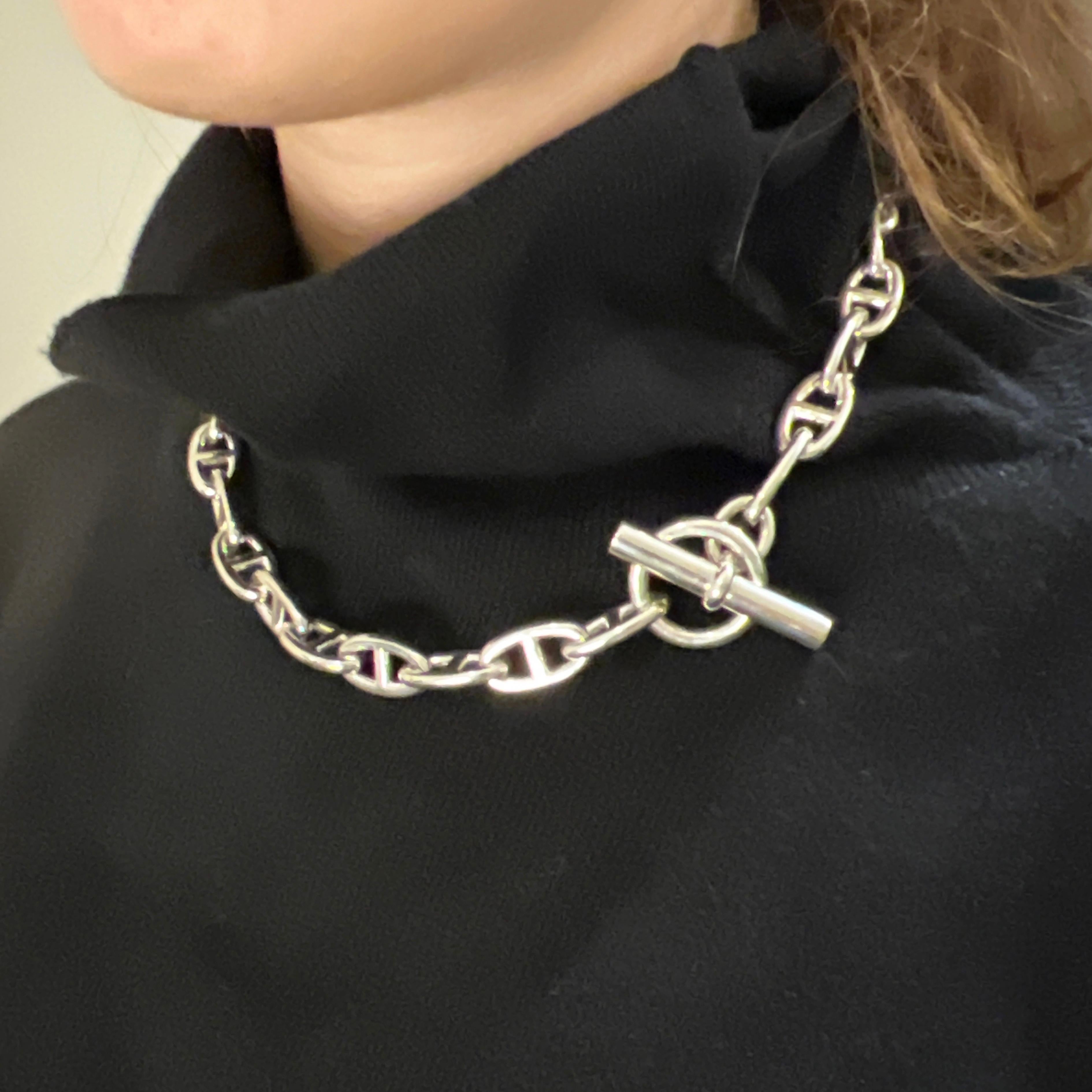 Women's or Men's Hermès Chaine D'ancre Sterling Silver Necklace, circa 1995