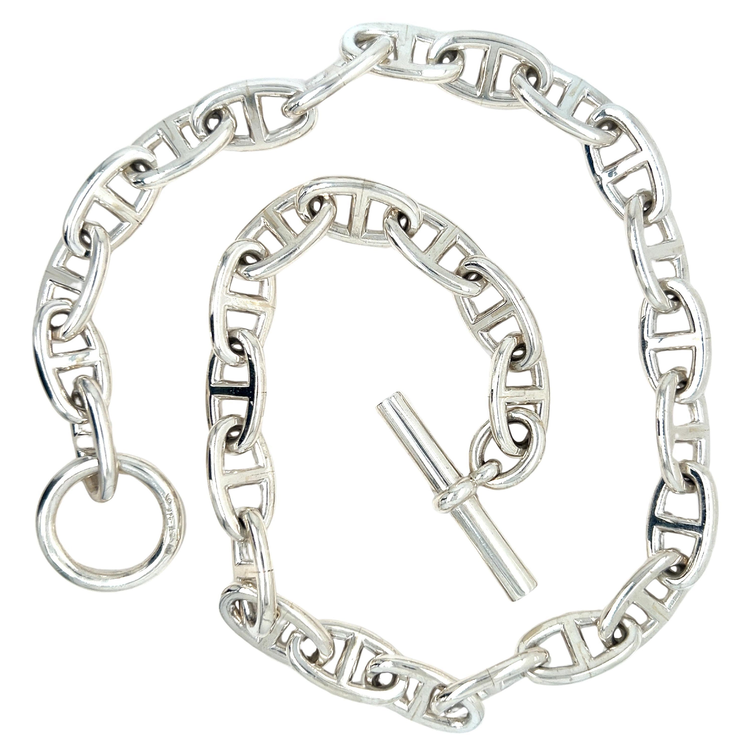 Hermès Chaine D'ancre Sterling Silver Necklace, circa 1995 For Sale