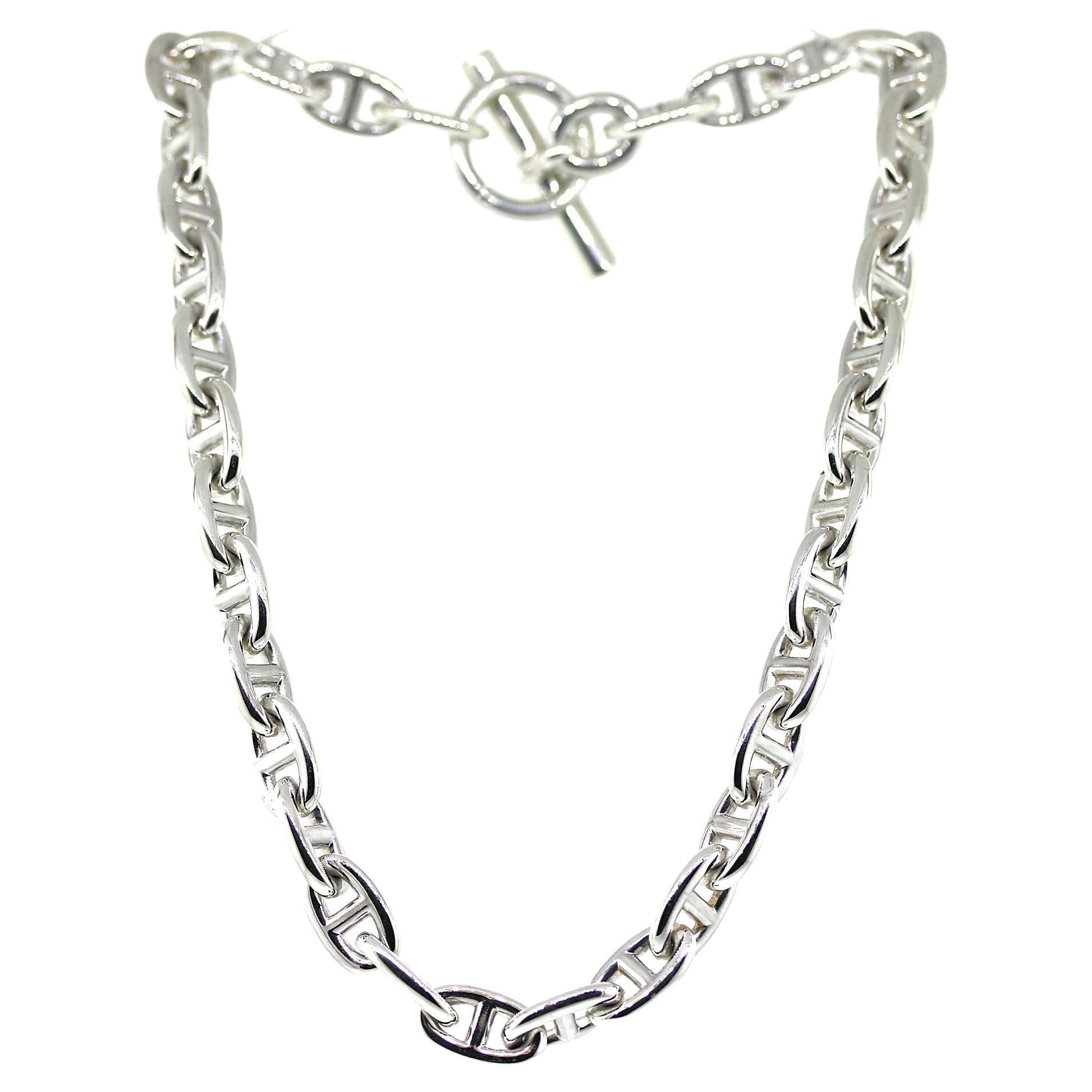 Hermes Chaine D'Ancre Sterling Silver Necklace