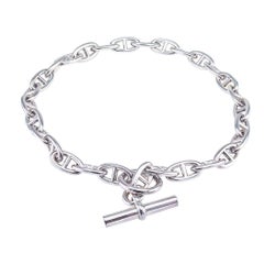 Hermes Chaine d'Ancre Collier en argent sterling Grand Modèle