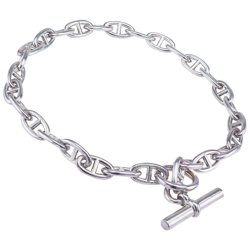 Hermes Sterling Silver Chaine d'Ancre Pendant Necklace – MAISON de LUXE