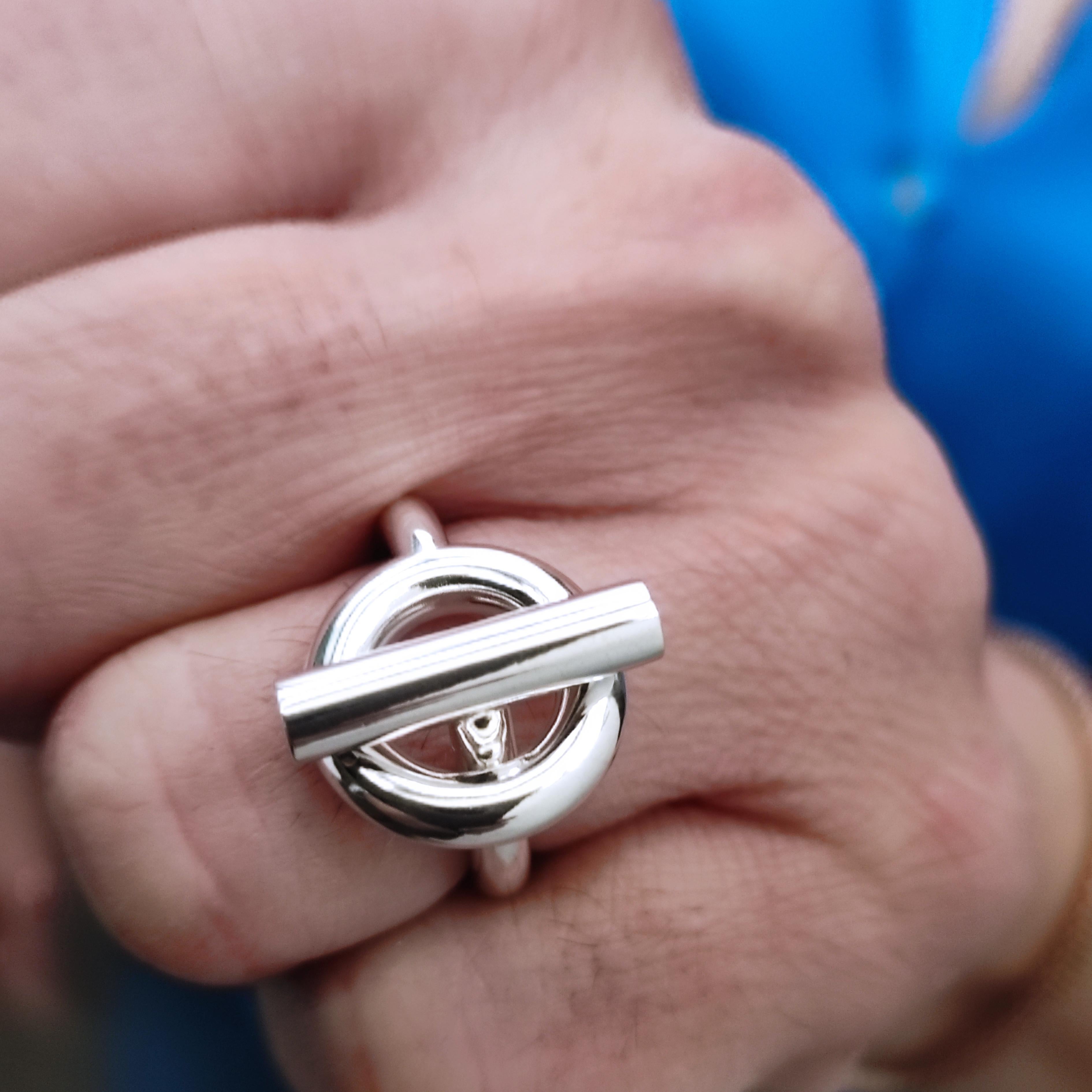 Hermès Chaine D'ancre Sterling Silver Ring, circa 1995 2