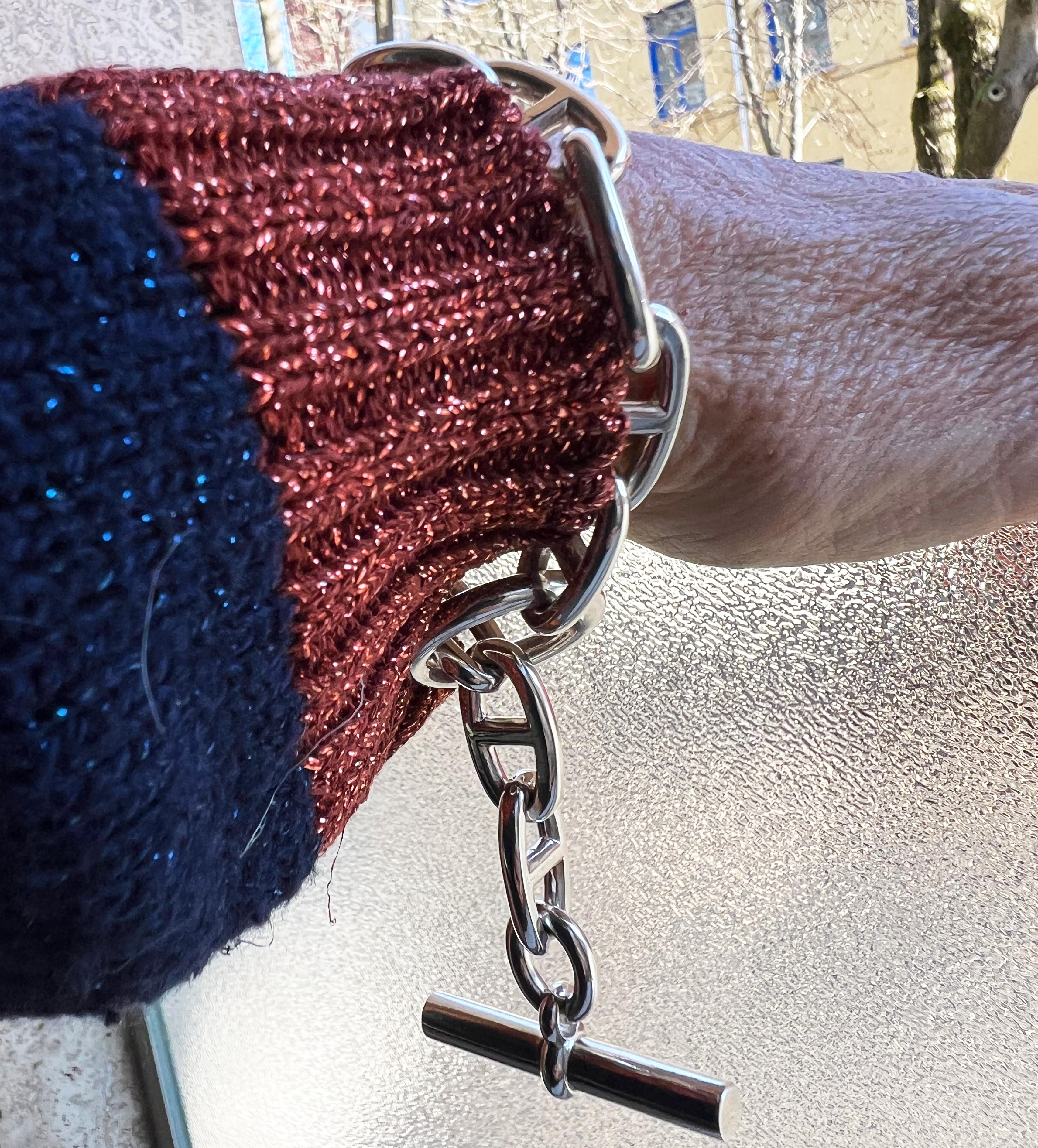 Contemporary Hermès Chaine D'ancre Sterling Silver Unisex Bracelet, circa 1995
