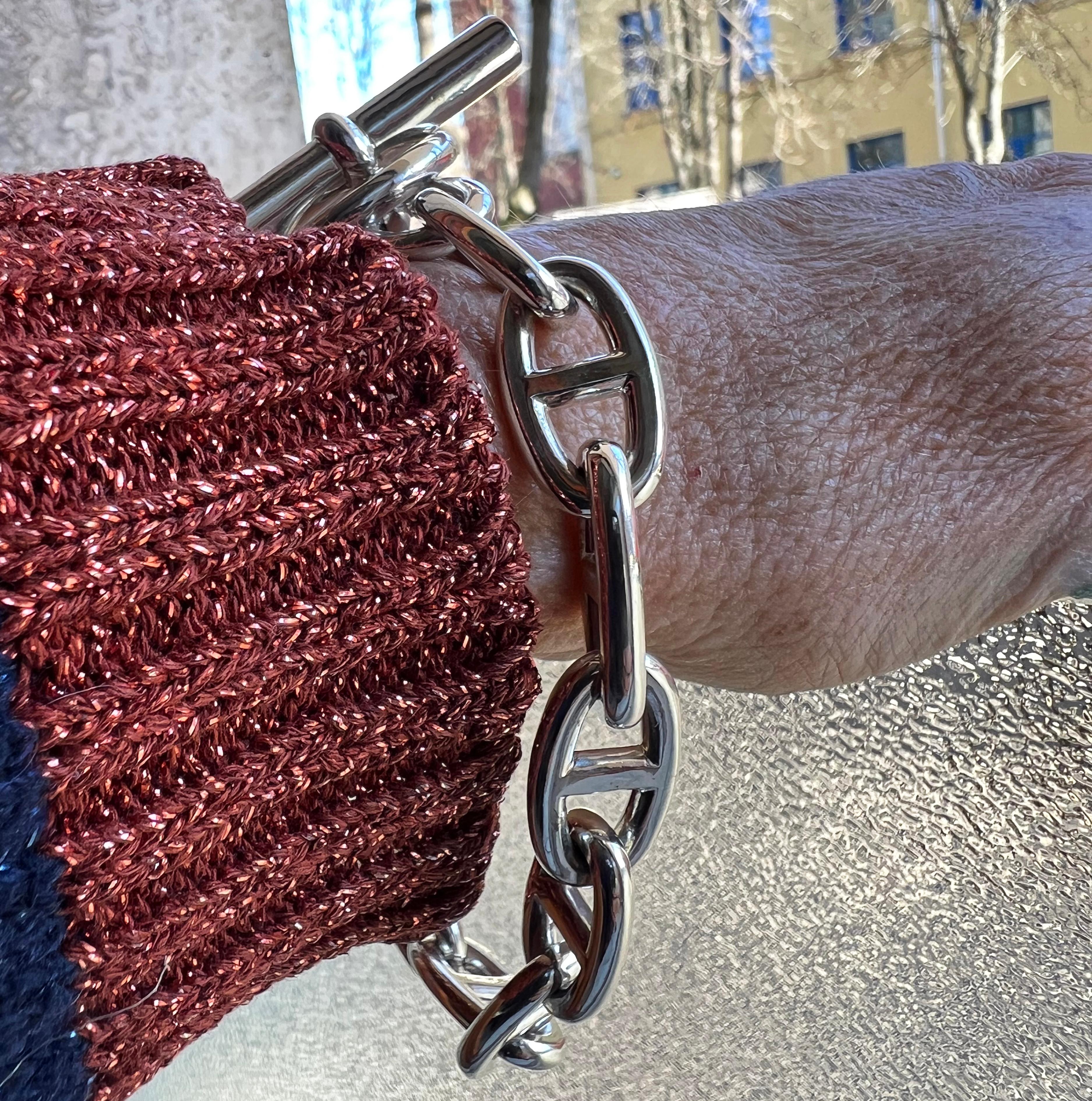 Hermès Chaine D'ancre Sterling Silver Unisex Bracelet, circa 1995 In Excellent Condition In Valenza, IT