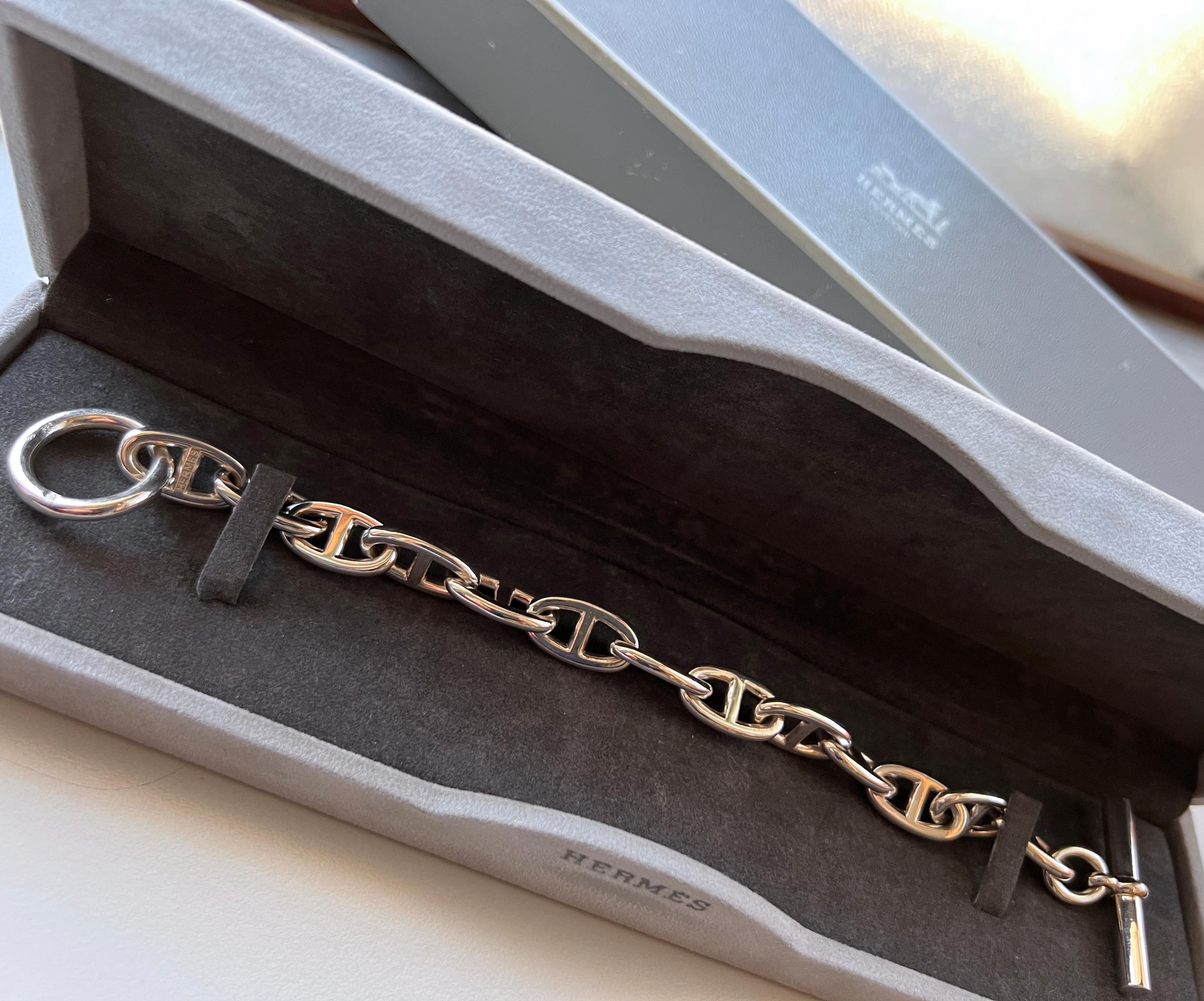 Hermès Chaine D'ancre Sterling Silver Unisex Bracelet, circa 1995 1