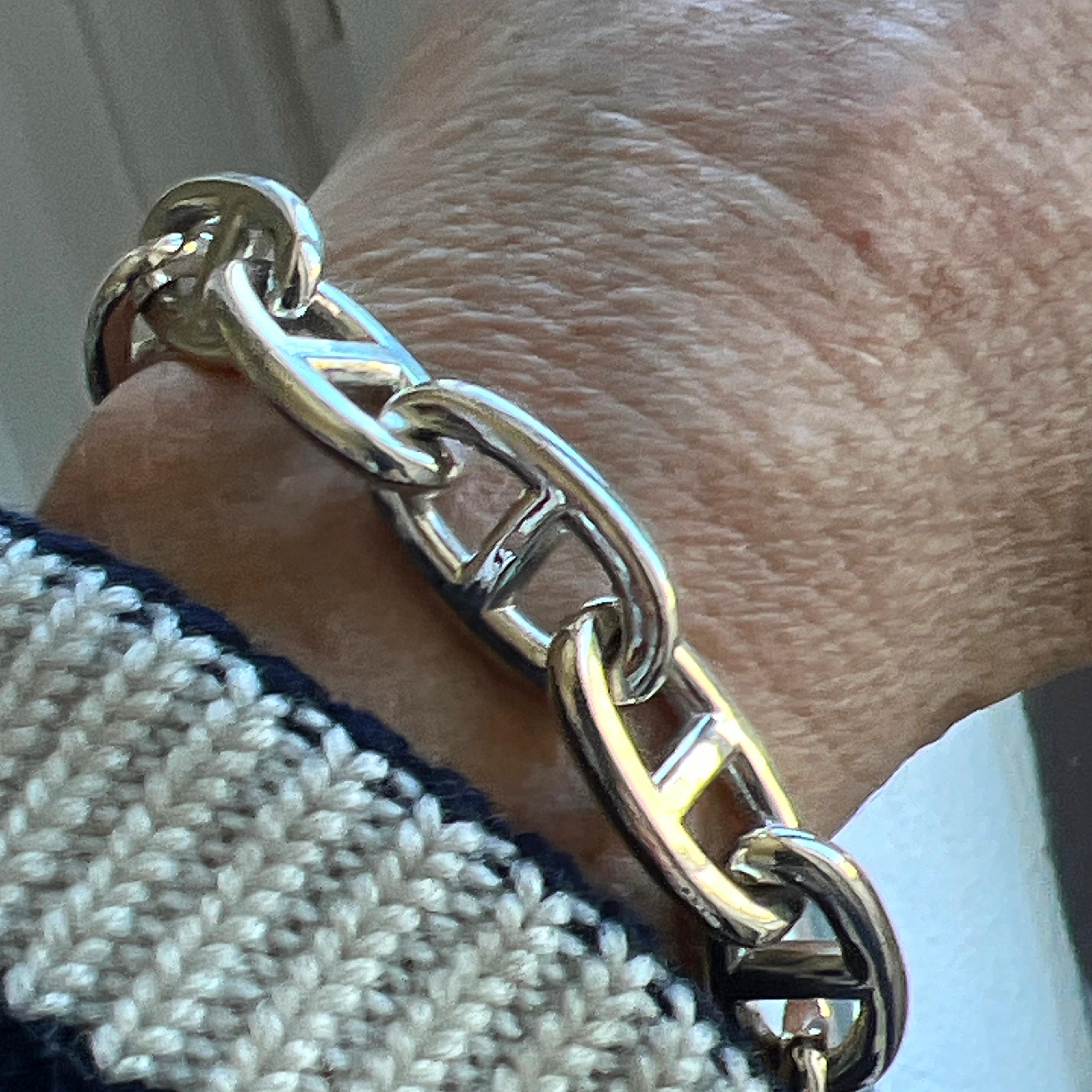 Hermès Chaine D'ancre Sterling Silver Unisex Bracelet, circa 1995 4