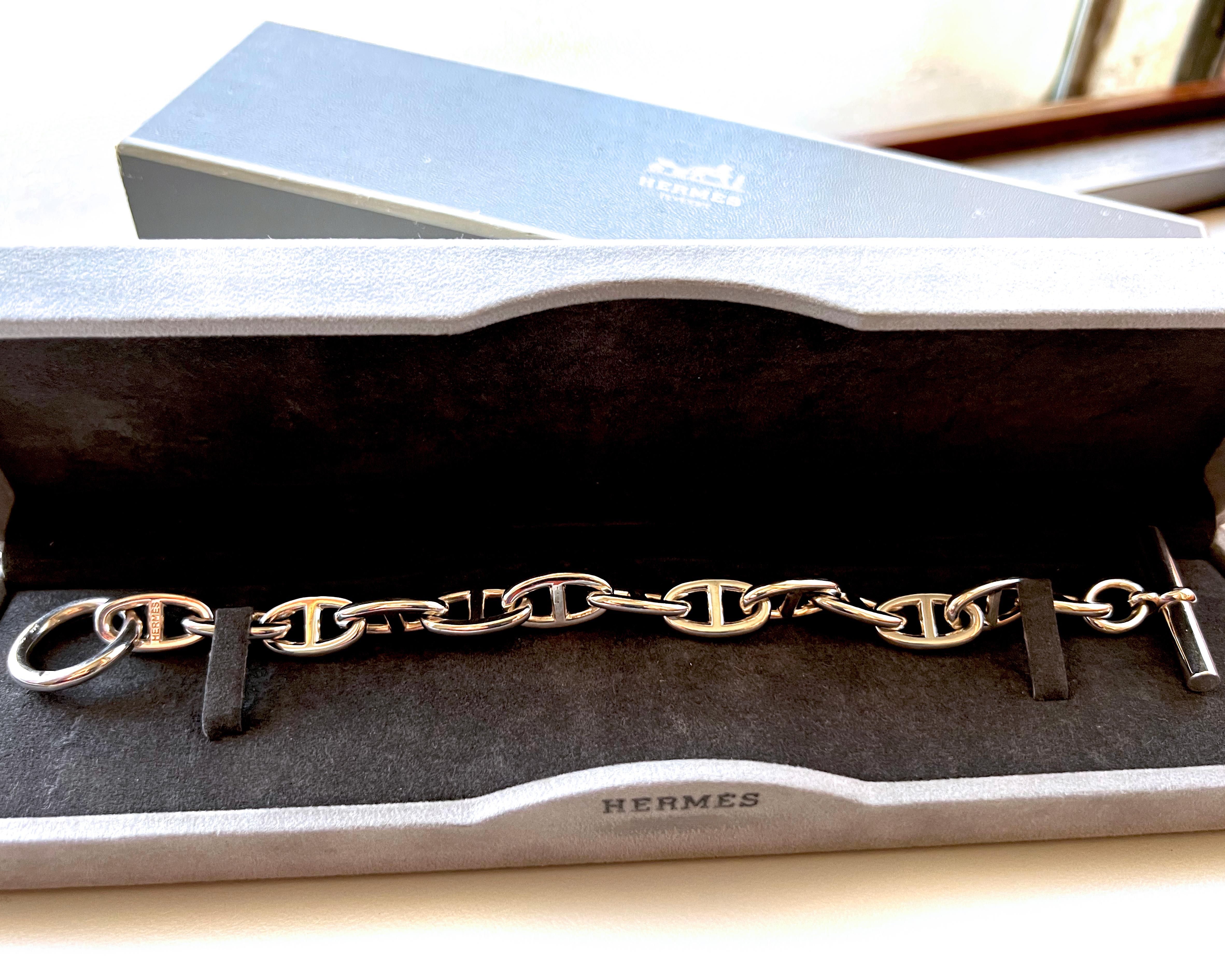 Hermès Chaine D'ancre Sterling Silver Unisex Bracelet, circa 1995 2