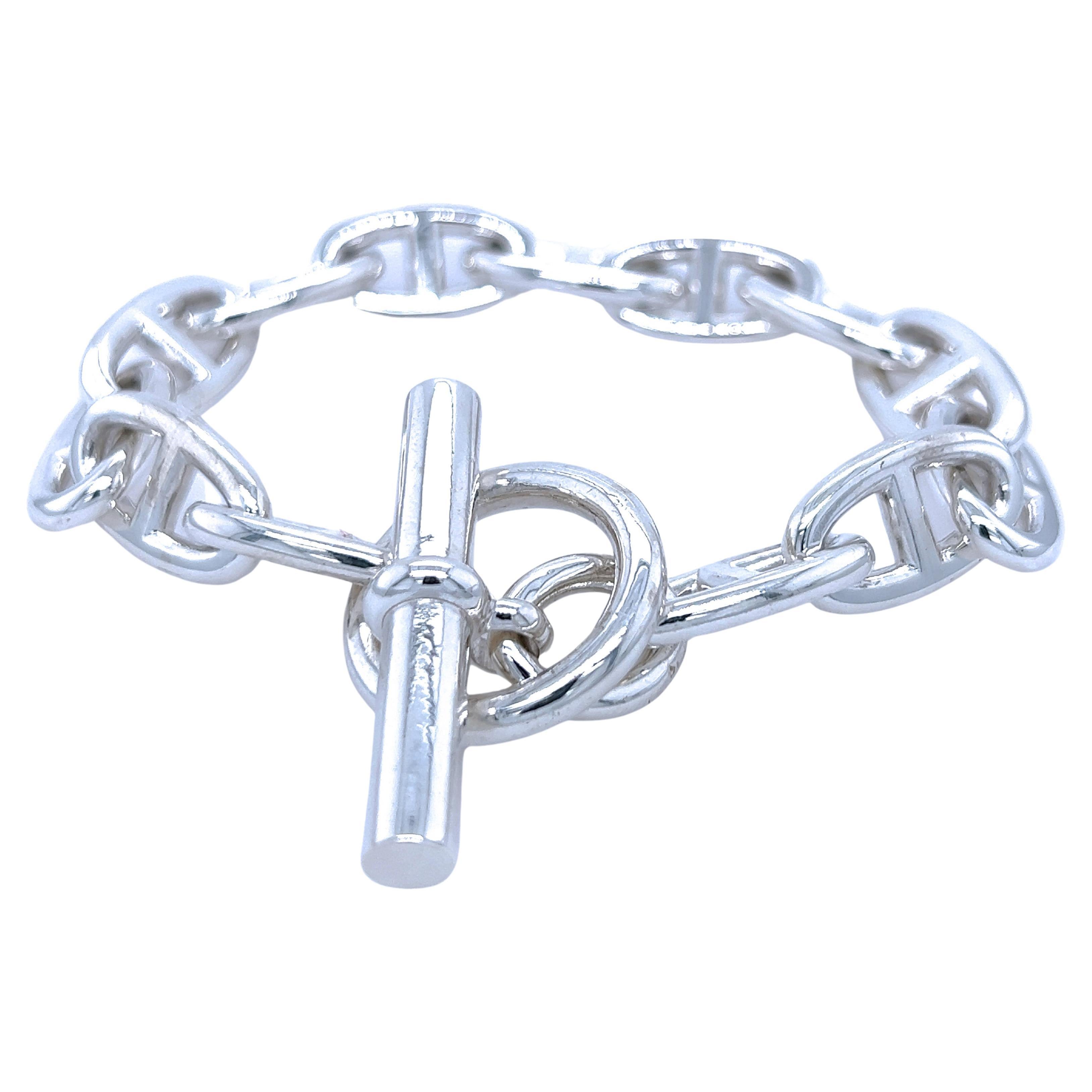 Hermès Chaine D'ancre Sterling Silver Unisex Bracelet, circa 1995