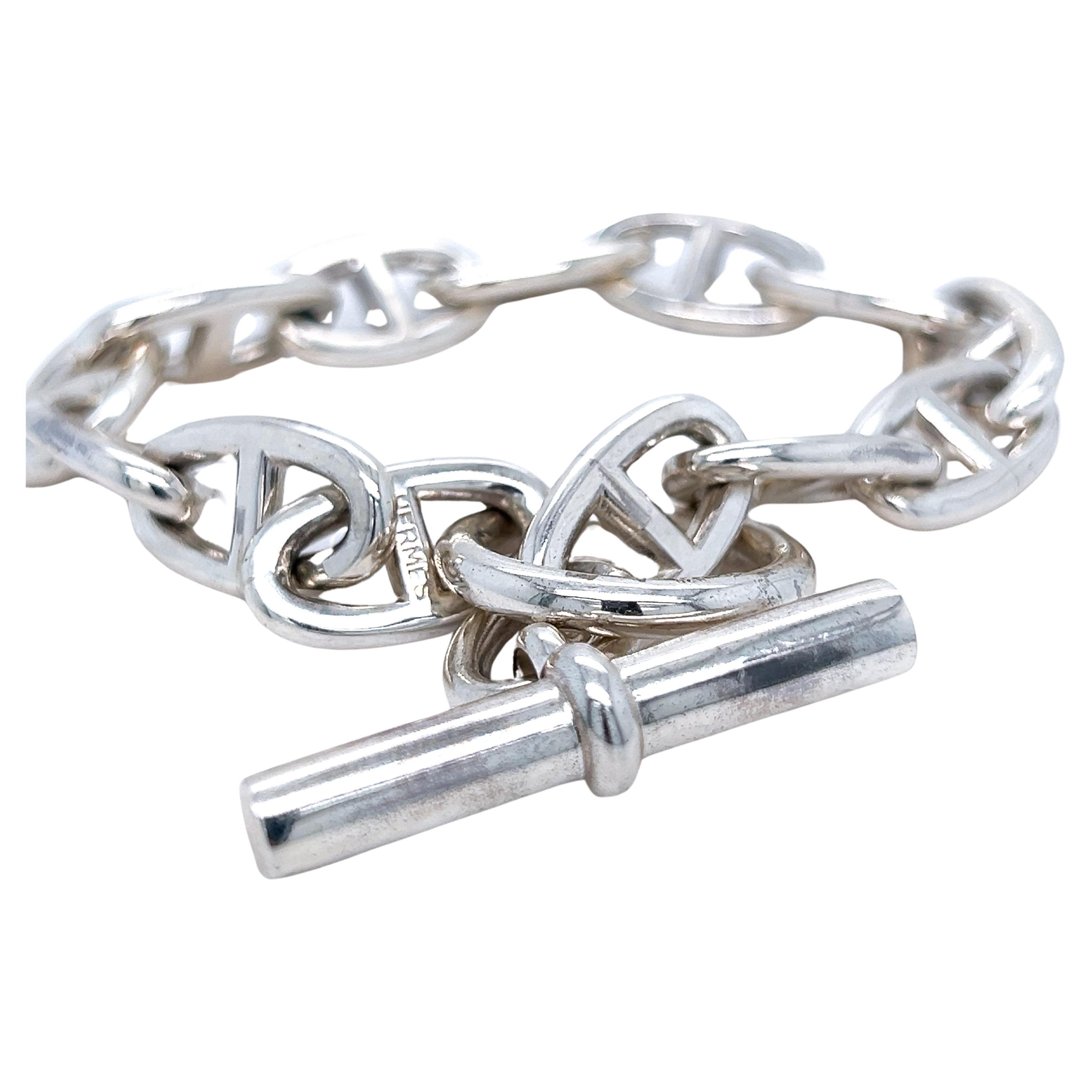 Hermès Chaine D'ancre Sterling Silver Unisex Bracelet, circa 1995