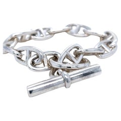 Vintage Hermès Chaine D'ancre Sterling Silver Unisex Bracelet, circa 1995