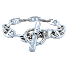 Hermès Chaine D'ancre Sterling Silver Unisex Bracelet, circa 1995